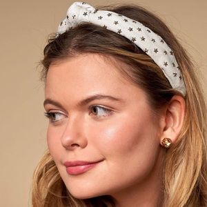 NEW Lele Sadoughi Heart Studded White Headband